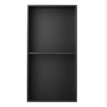 Imagem de Nicho de chuveiro, nicho de banheiro de aço inoxidável, nicho de xampu não precisa de azulejos, cesto organizador de armazenamento moderno acessório de banheiro na parede (cor: preto, tamanho: 70 x 11