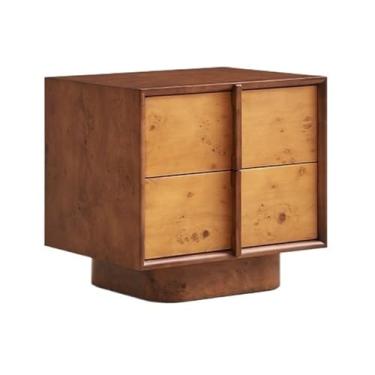 Imagem de VHDY85KA Mesa lateral vintage color block mesa de cabeceira de madeira para casa quarto armário de armazenamento com gavetas prateleira de armazenamento