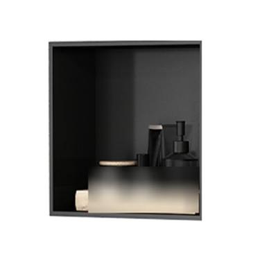 Imagem de Nicho de chuveiro de aço inoxidável, nicho embutido na parede, armazenamento de banheiro para frasco de xampu, perfeito para armazenamento de xampu e sabão, fácil de instalar (cor: cinza, tamanho: 32