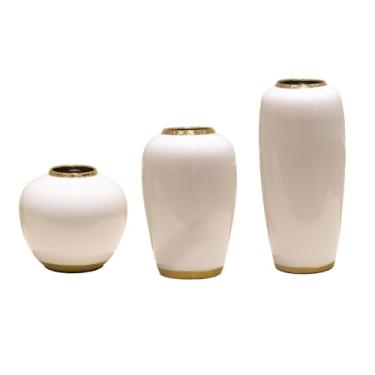 Imagem de Vaso de cerâmica para quarto, conjunto de três peças, decoração moderna para sala de estar, armário de TV, mesa de jantar, arranjo de flores secas, restaurante