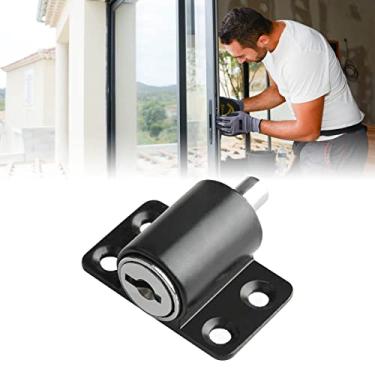 Imagem de KIMISS Trava de Segurança da Porta - Trava de Superfície de Pintura Em Liga Antirroubo Com Chaves para Janelas, Armários e Portas - Proteja Sua Casa Com Esta de Porta Confiável (Preto)