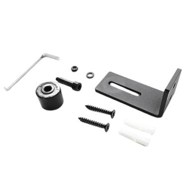 Imagem de Guias de porta de celeiro | silencioso de roda única montado na parede - guia inferior para porta deslizante - para cozinha interna, quarto, sala de estar, casa, garagem, banheiro, sala de