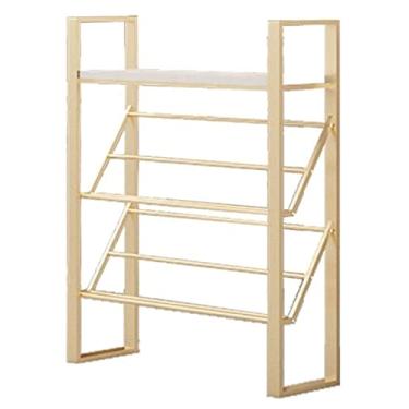 Imagem de Prateleira de sapato, organizador de sapato, organizador de armazenamento de 3 níveis, para corredor, sala de estar, banheiro, quarto ou corredor, prateleiras de armazenamento de metal, suporte de
