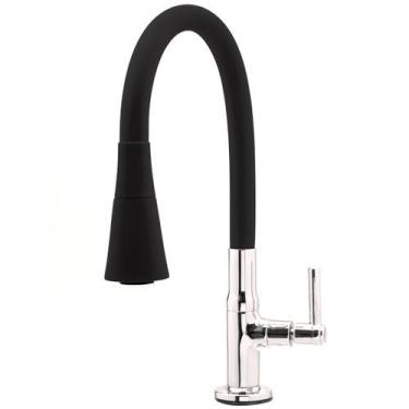 Imagem de Torneira Gourmet Emborrachada Preta Cone Bancada Tik De Casa - Dazie M