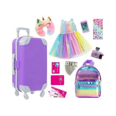 Imagem de Conjunto De Viagem Para Boneca De 18 Polegadas Com Roupas E Acessórios