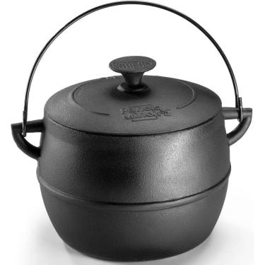 Imagem de Caldeirão Bojudo 14x18cm 2L tampa de ferro Panela Mineira