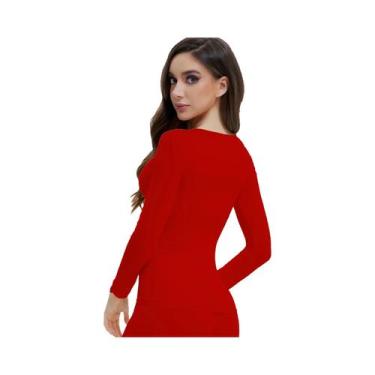 Imagem de Camiseta Térmica Feminina De Manga Longa Fina Para Outono Inverno L-XL