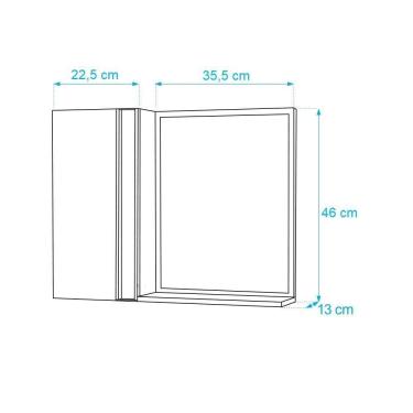 Imagem de Armário para Banheiro com Espelho Cinza Claro Puxador Metal