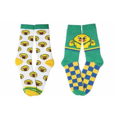 Imagem de Kit 2 Meias Canarinho Pistola Seleção Brasileira Hexa Copa G - GAC VAR