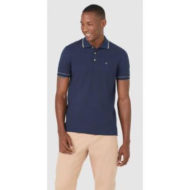 Imagem de Camisa Polo Masculina Piquet Stretch Malwee Ref. 106646, Azul, G