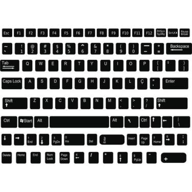 Imagem de Adesivo Para Teclado Desgastado Letras Universais Brancas - DaiCase
