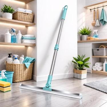 Imagem de Rodo Articulado de Silicone 180 Cabo Longo 50cm Para Piso e Vidro - To