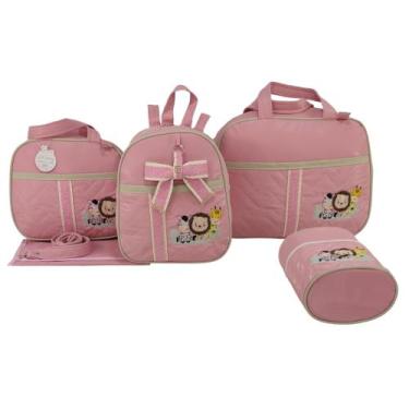 Imagem de Bolsa maternidade 5 peças safari baby rosa - LET BABY BOLSAS DE MATERN
