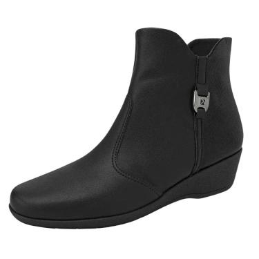 Imagem de Bota Feminino Cano Curto Salto Baixo Anabela Leve Piccadilly