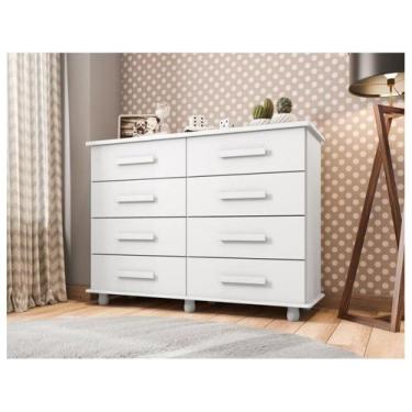 Imagem de Cômoda 8 Gavetas Móveis Lanza Paris, Branco