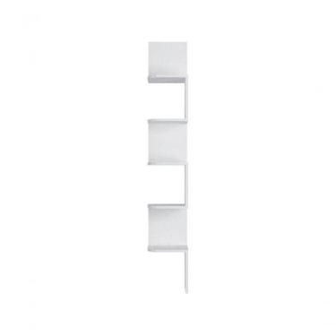 Imagem de Estante de Canto Multivisão Branco em MDP 2 e 5cm para Sala e Quarto Multivisão