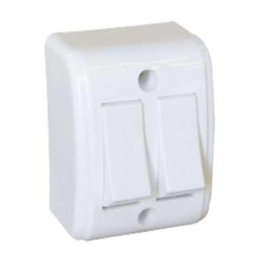 Imagem de Interruptor 2 Teclas Simples 13710 com Design Moderno Branco Mectronic