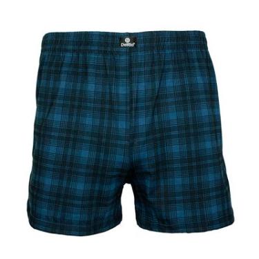 Imagem de Cueca Samba Canção Xadrez Azul DelRio Algodão Confortável