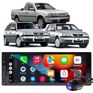 Imagem de Kit Central Multimidia Carplay Gol Saveiro Parati G3 20002005 1 Din Bl