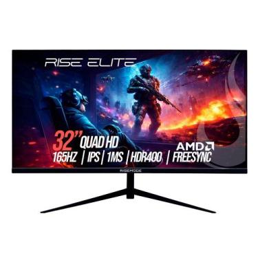 Imagem de Monitor Gamer Rise Mode Elite 32", QHD, 165Hz, 1ms, IPS, FreeSync, HDR