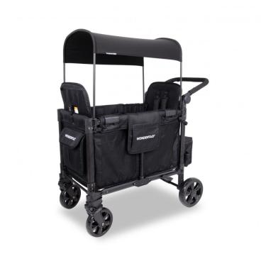 Imagem de Carrinho de Passeio Wagon WONDERFOLD Preto Laterais Altas 2 Assentos Reclináveis Dobráv...
