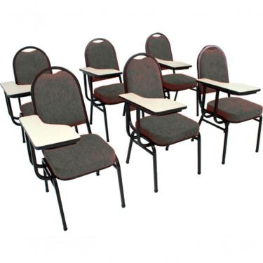 Imagem de Kit Com 6 Cadeiras Para Auditórios Linha Hotel Cinza