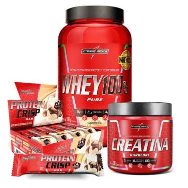 Imagem de Kit Whey 100% Baunilha + Crisps Bar + Creatina 300g - Integralmedica, 