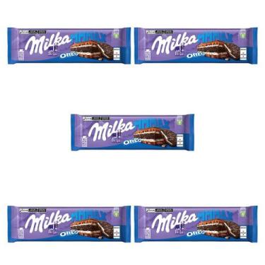 Imagem de Chocolate Milka Oreo Grande Kit 5 Barras de 300g