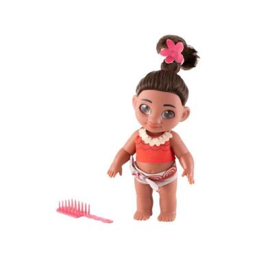 Imagem de  Boneca Moana Bebê Com Pente Princesa Realista 28cm Em Vinil Lavável C