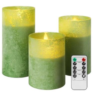 Imagem de Vela LED ANGELLOONG Glass cintilante com jato de areia remoto