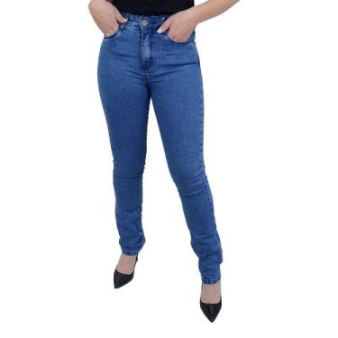Imagem de Calça Jeans Feminina Recuzza Reta Azul Médio - 10708, 38