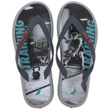 Imagem de Chinelo de Dedo Masculino Estampa Corrida R1 Sport Rider, Cinza, Verde