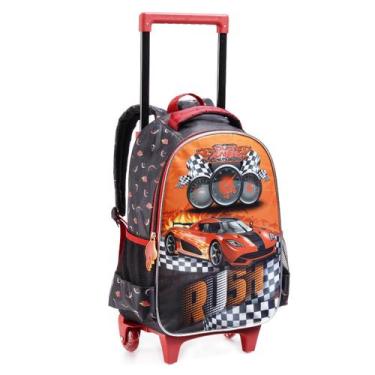 Imagem de Mochila Rodinha Infantil Menino Escolar Bolsa Carros Promo - Rush, Pre