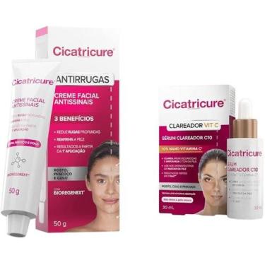 Imagem de Kit Cicatricure Sérum Facial Clareador Vit C 30ml e Cicatricure 50g Cr