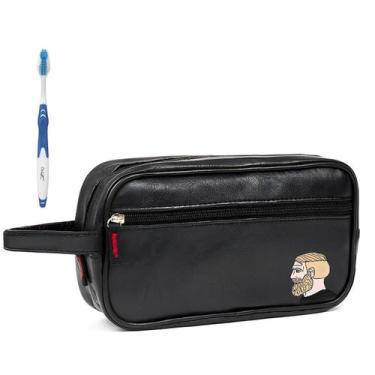 Imagem de Nécessaire Executiva Masculina Premium Preta Com Estampas - Mormino