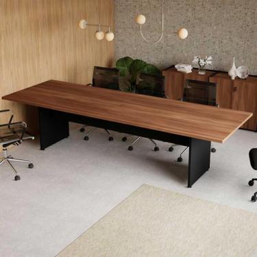 Imagem de Mesa de Reunião 08 Lugares 3,00m x 1,10m com Tampo Bipartido 100% MDF 