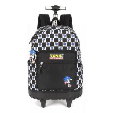 Imagem de Mochila Com Carrinho Luxcel Sonic Preto Quadriculado  (41834)