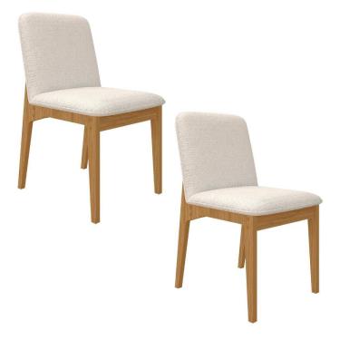 Imagem de Kit 2 Cadeiras Estofadas Windsor Cinamomo/bouclé Off - M.a