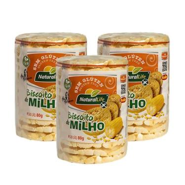 Imagem de Kit Biscoito de Milho Sem Glúten Natural Life - 3 Unidades de 80g