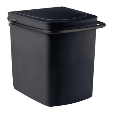 Imagem de Lixeira para banheiro com alça curta Cris Metal, Preto