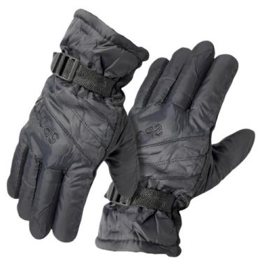 Imagem de Luva Térmica Forrada em Nylon Preta para Moto e Bike Resistente à Água
