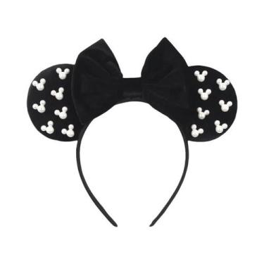 Imagem de Tiara De Veludo Com Orelhas De Rato Para Meninas, Faixa De Cabelo Maci