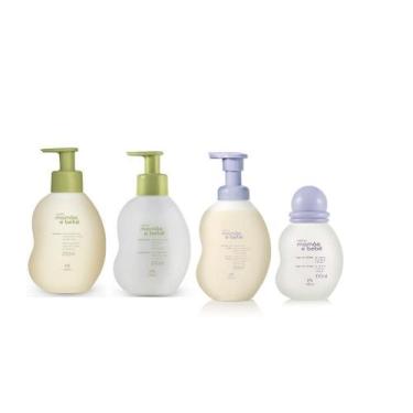 Imagem de Kit Natura Mamãe e bebe Shampoo e Condicionador Sabonete liq. + Coloni