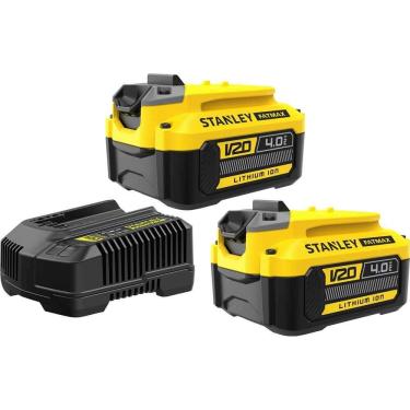 Imagem de Kit de Baterias e Carregador SCB244CK-BR 20V MAX 4 Ah Bivolt Íons de Lítio Stanley