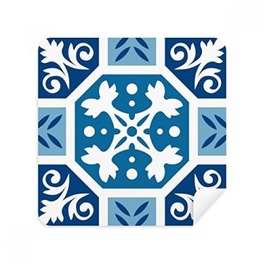 Imagem de Marrocos abstrato decorativo azul pano pano pano pano pano pano pano pano pano camurça pacote com 2