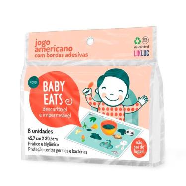 Imagem de Jogo Americano Infantil com Bordas Adesivas LikLuc Baby Eats com 8 Unidades