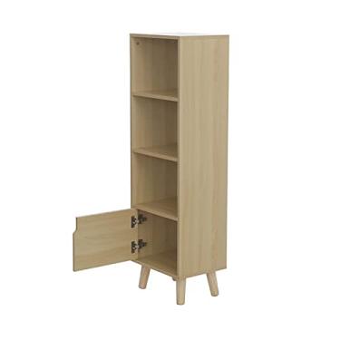 Imagem de TOMYEUS Estante de livros de madeira para sala de estar estante para banheiro doméstico detritos de canto rack de armazenamento quarto cosméticos ferramentas para economia de espaço para sala de estar escritório em casa (cor: 02)