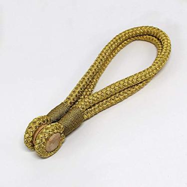 Imagem de Cortina magnética Tieback Tie Backs Retenções Fivela Clip Correia Ímã Pearl Ball Cortina Cintos Suspensos Hastes Corda Acessórios, Ouro, 1 peça