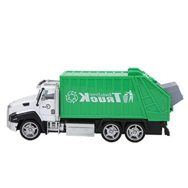 Imagem de Carro de brinquedo 1:42 modelo de carro puxar para trás veículo brinquedo de saneamento americano caminhão de lixo crianças para adultos (caminhão de lixo de saneamento)