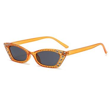 Imagem de Óculos de Sol Retangular Strass Mulheres Óculos de Designer de Luxo Óculos de Diamante Feminino Óculos de Sol Vintage Óculos de Sol, C7 Laranja, China